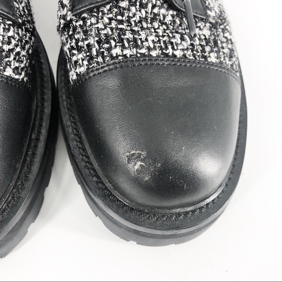 Kurt Geiger Tweed Shore Cap Toe Combat Boots Sz 40.5/10.5 - Picture 3 of 6